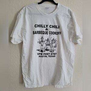 Vintage Chilly Chili & BBQ cook-off oversized graphic tee austin texas | size XL